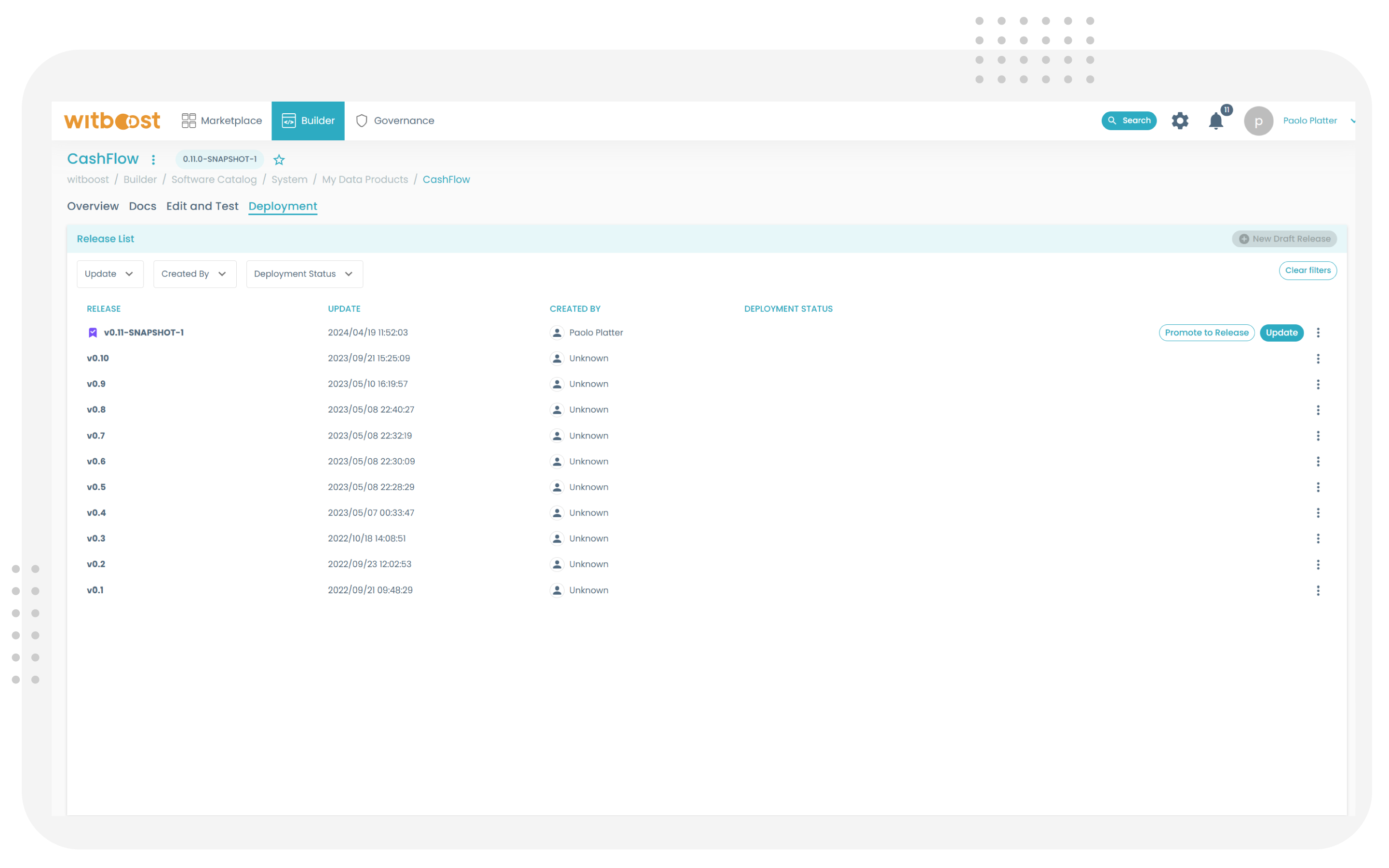 Witboost Data Contract Versioning