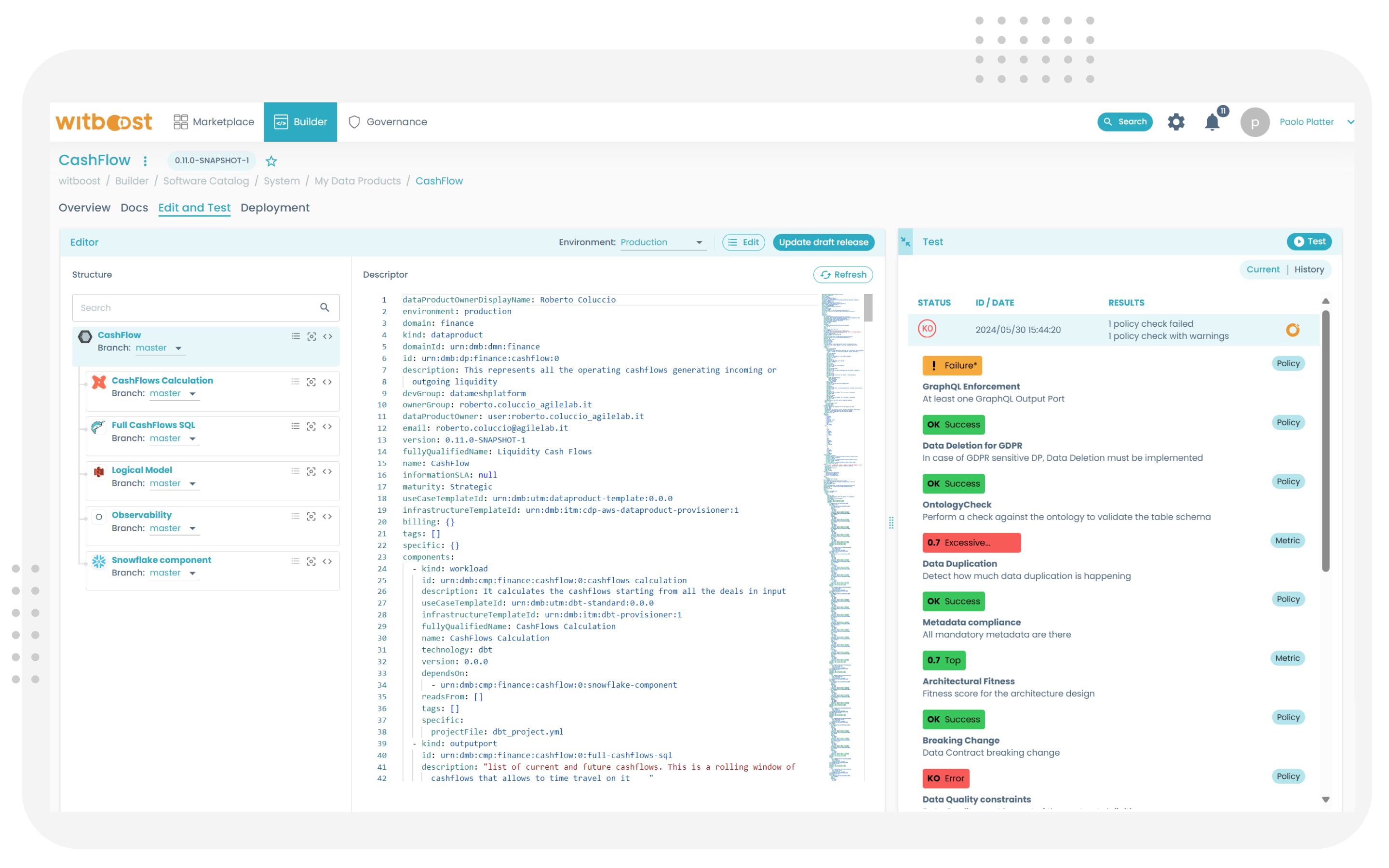 Witboost Policy Checks on Data Contracts